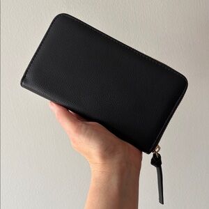 Indigo Large Zip Top Wallet Black